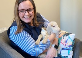 Lisa Clayson and Lucy the Lamb